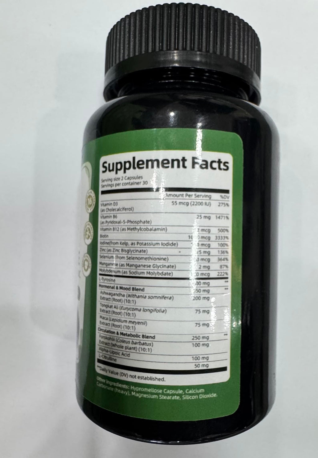 Selenium with Iodine, Zinc L-Tyrosine 500mg, Ashwagandha, 16-in-1 Multivitamin Formula, 90 Capsules H56154