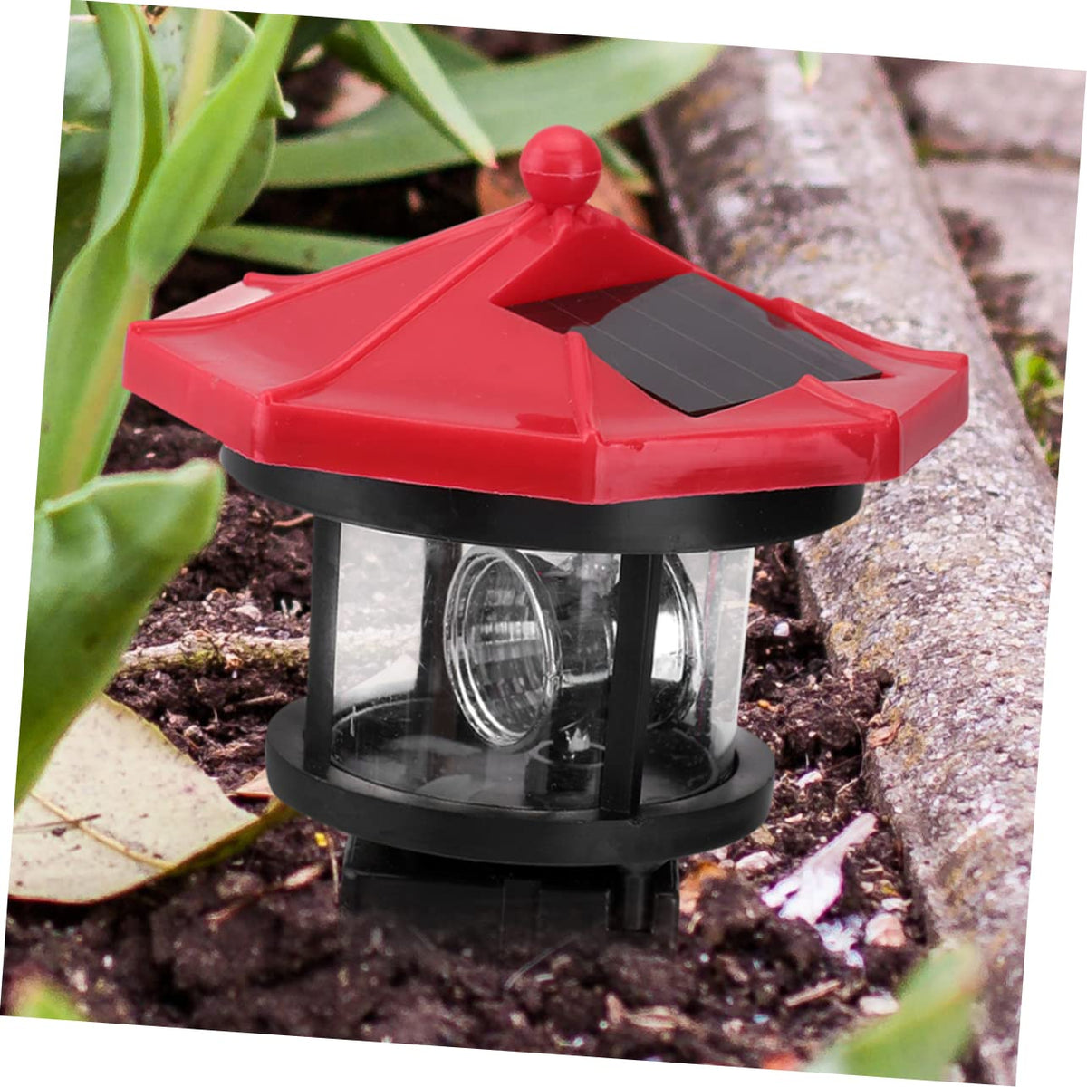 2pcs Solar Powered Rotatable Lighthouse Light Y177