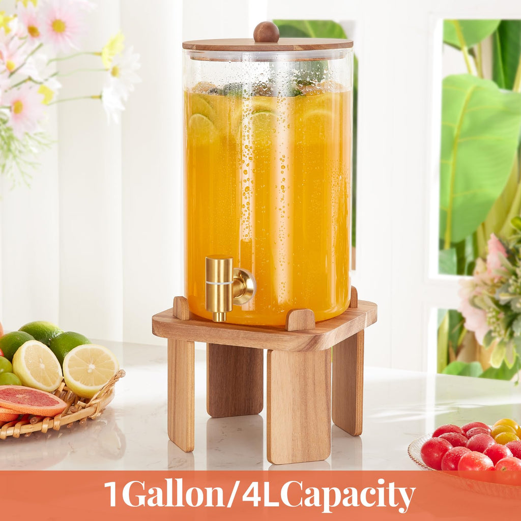 Glass Drink Dispenser with Stand F4042