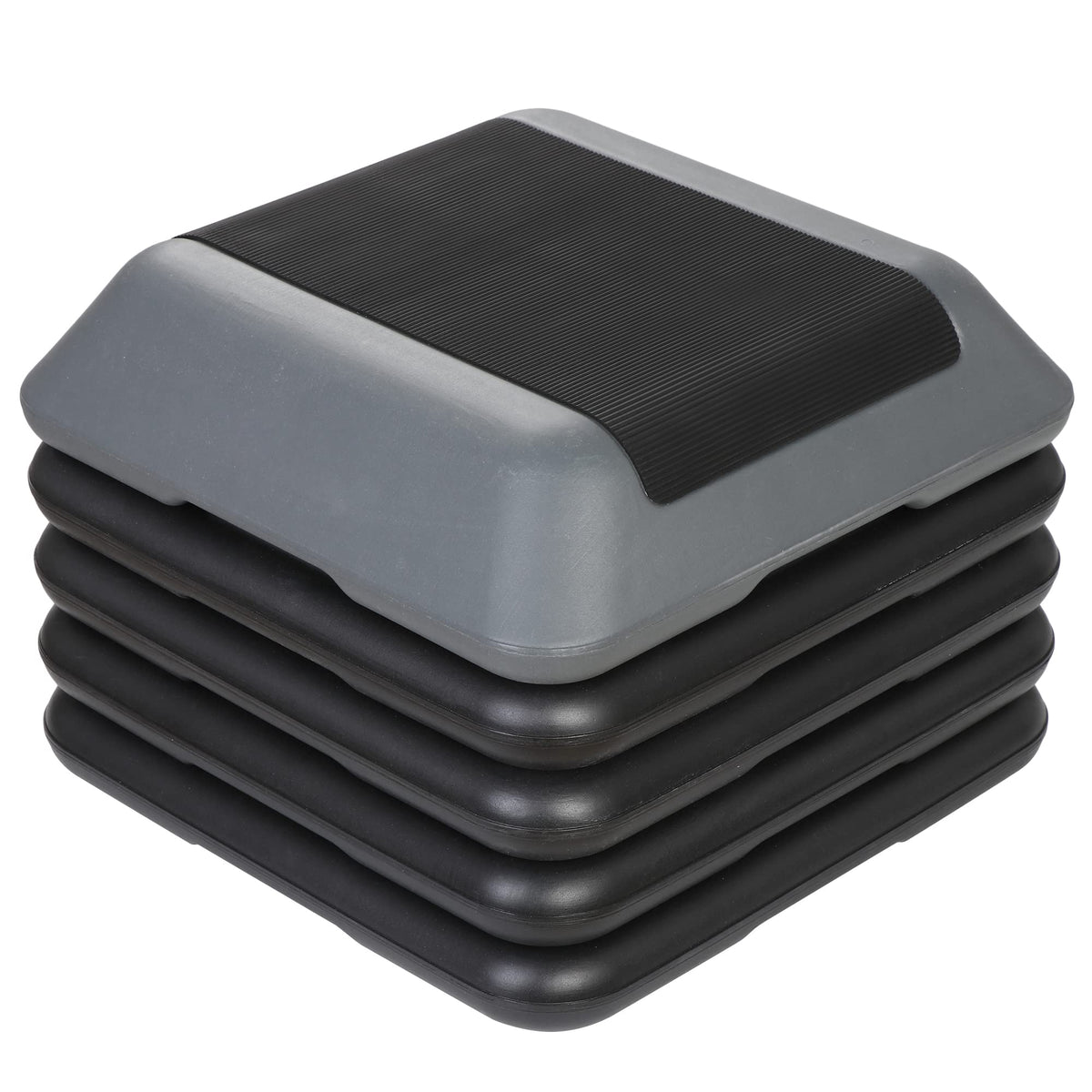 Height Adjustable Step Aerobic Platform with 4 Risers L47349