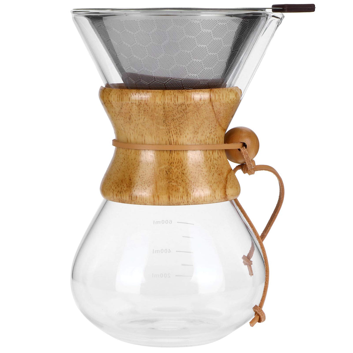 High Temp Glass Coffee Drip Pot with Reusable Filter 600ml S44858