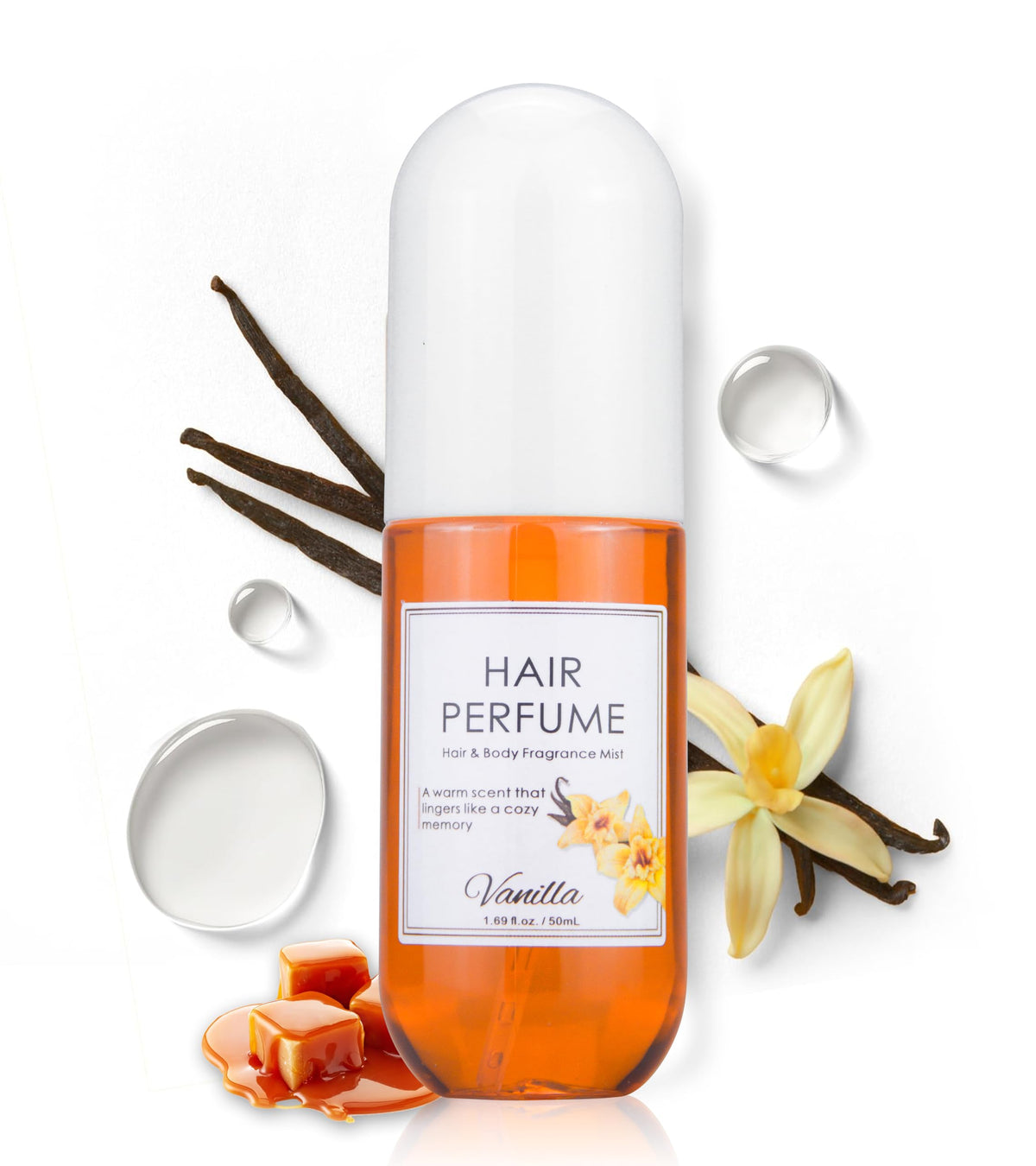 Vanilla Hair & Body Perfume Spray, Alcohol-Free, 1.7 Oz T156