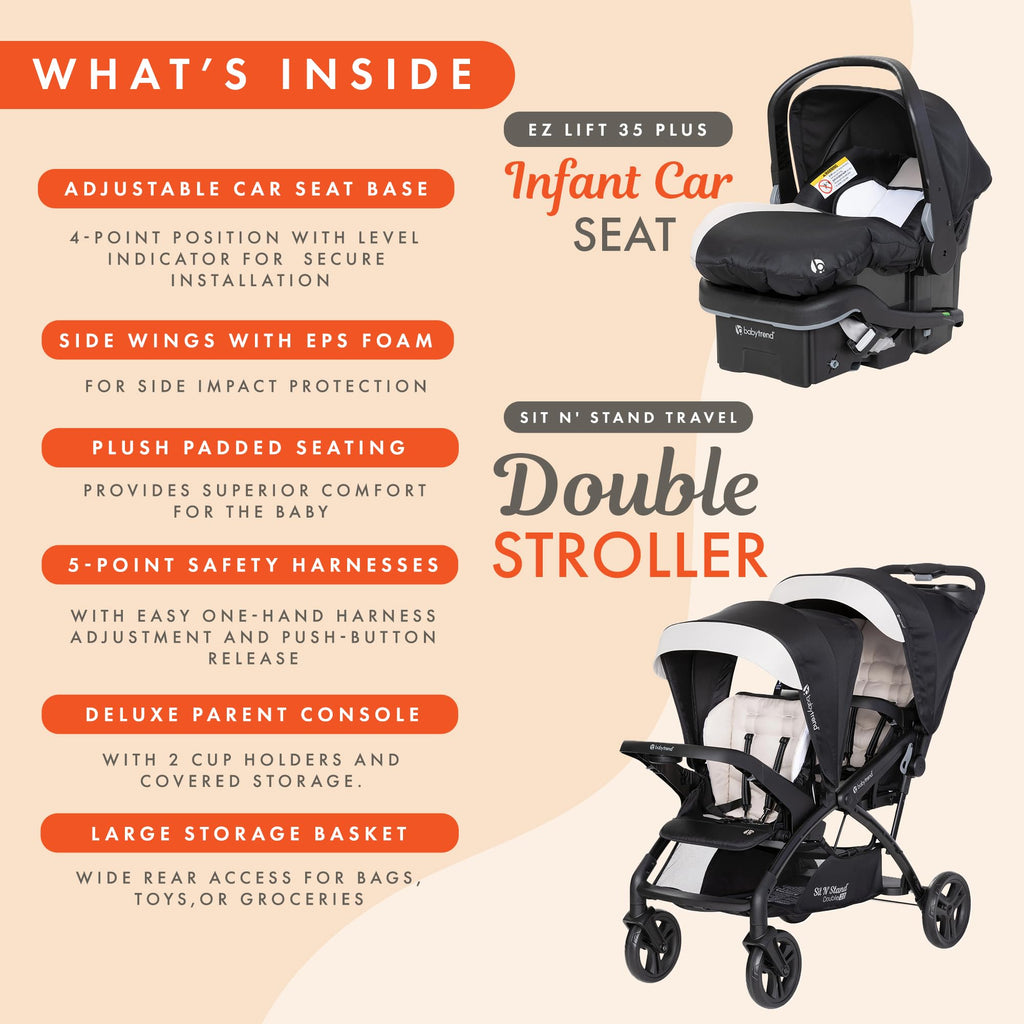 Double Stroller & 2 Car Seats Y3789