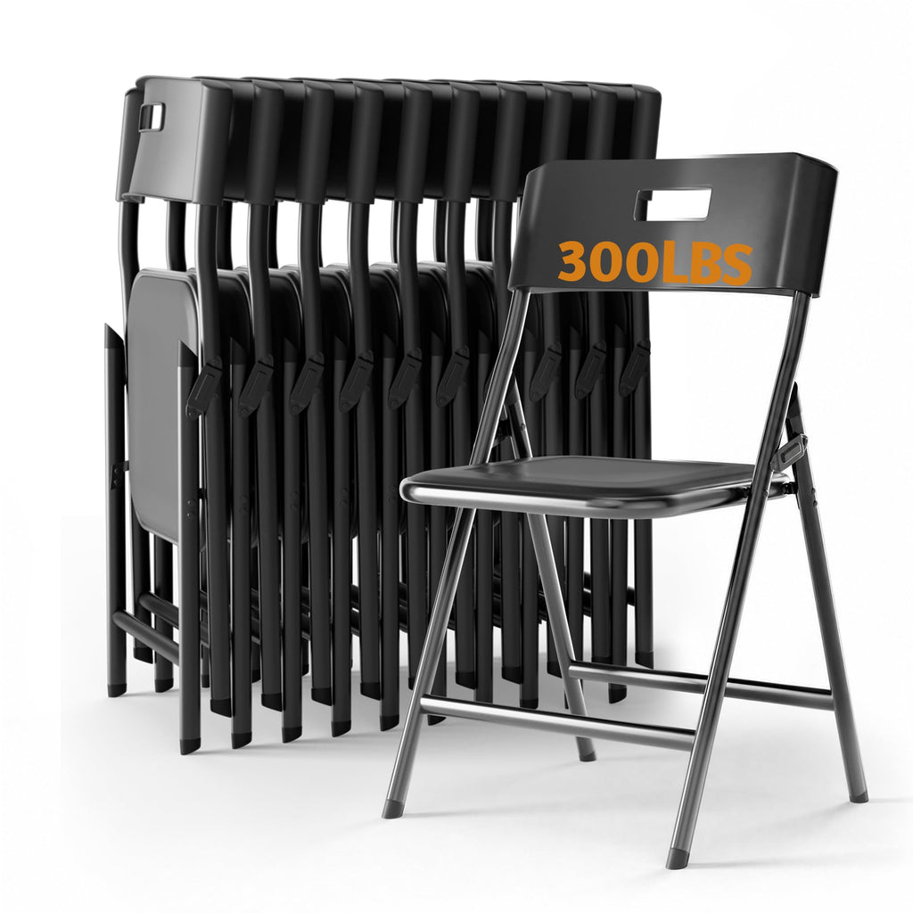 Black 10 Pack Steel Folding Chairs X2720