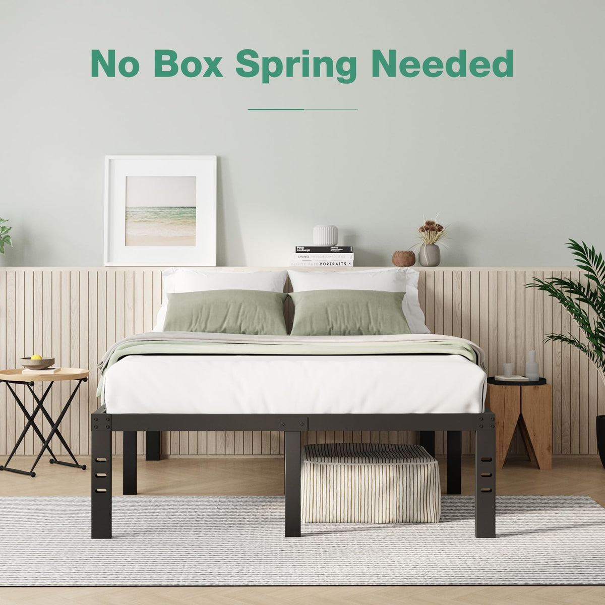 Queen Size 14 Inch Metal Platform Bed Frame D5187