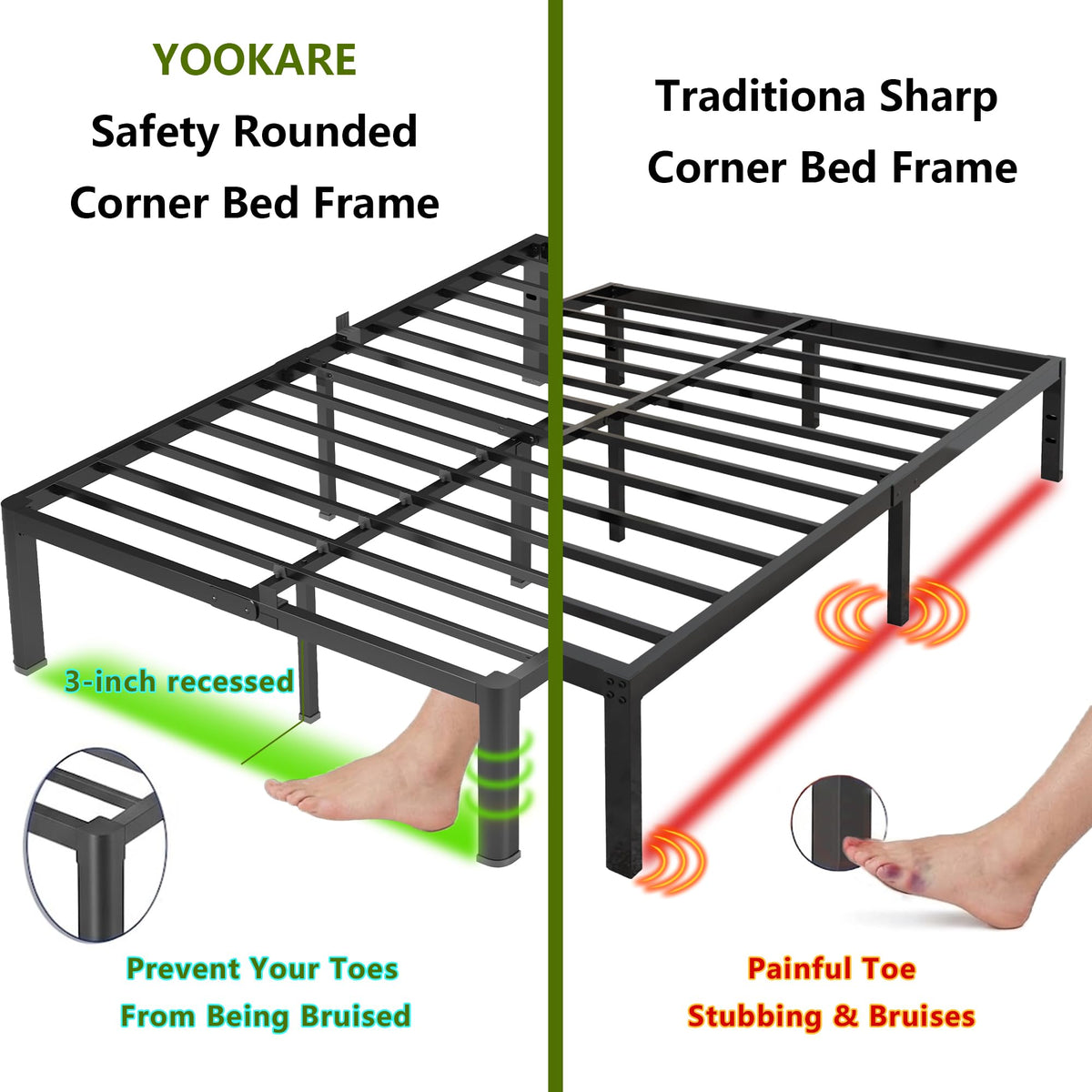 18 Inch Queen Heavy Duty Metal Platform Bed Frame F5137
