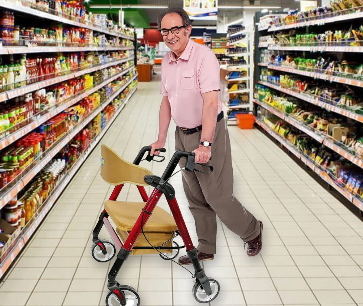 Heavy Duty 4 Wheel Rollator Walker with Seat K14396