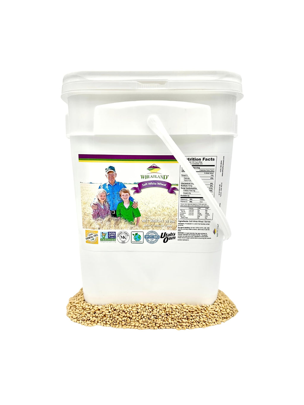 Soft White Wheat Berries 23 lbs Non-GMO E5739