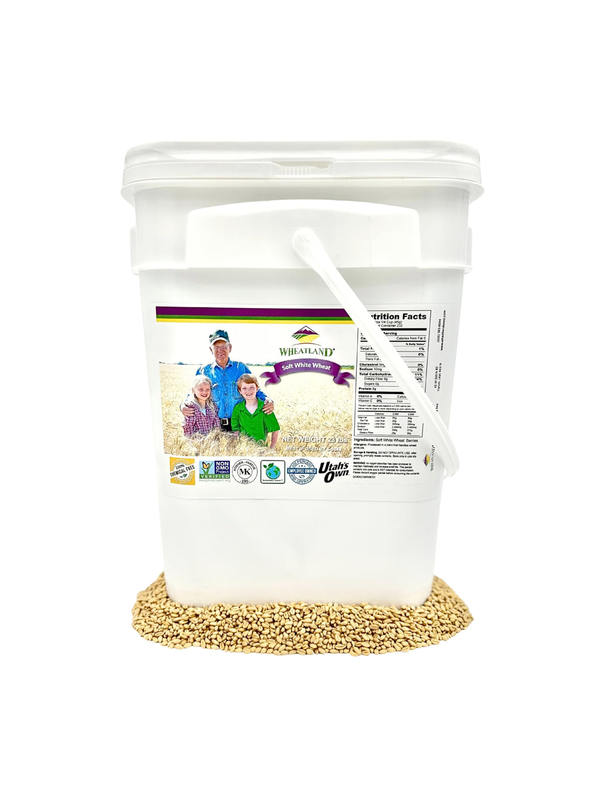 Soft White Wheat Berries 23 lbs Non-GMO E5739