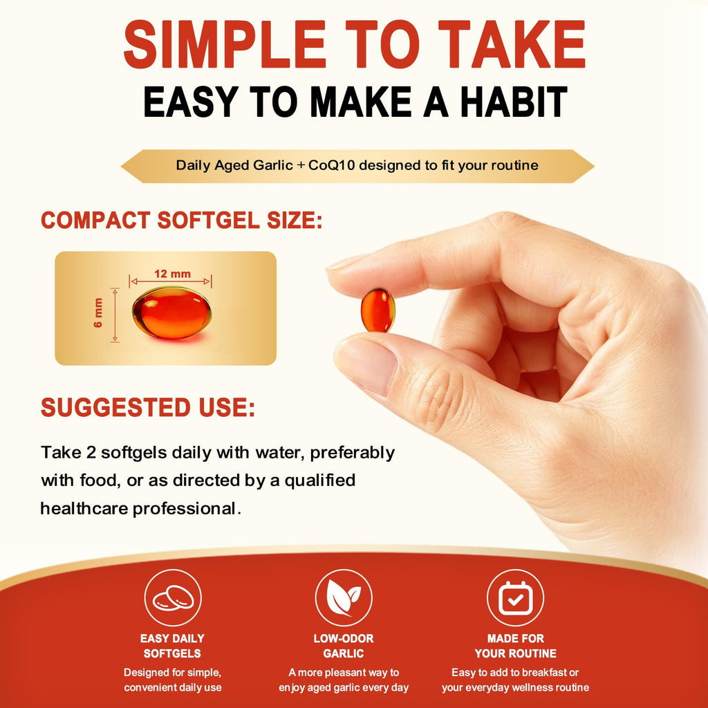 Aged Garlic Extract Softgels 1200mg with CoQ10 J22755