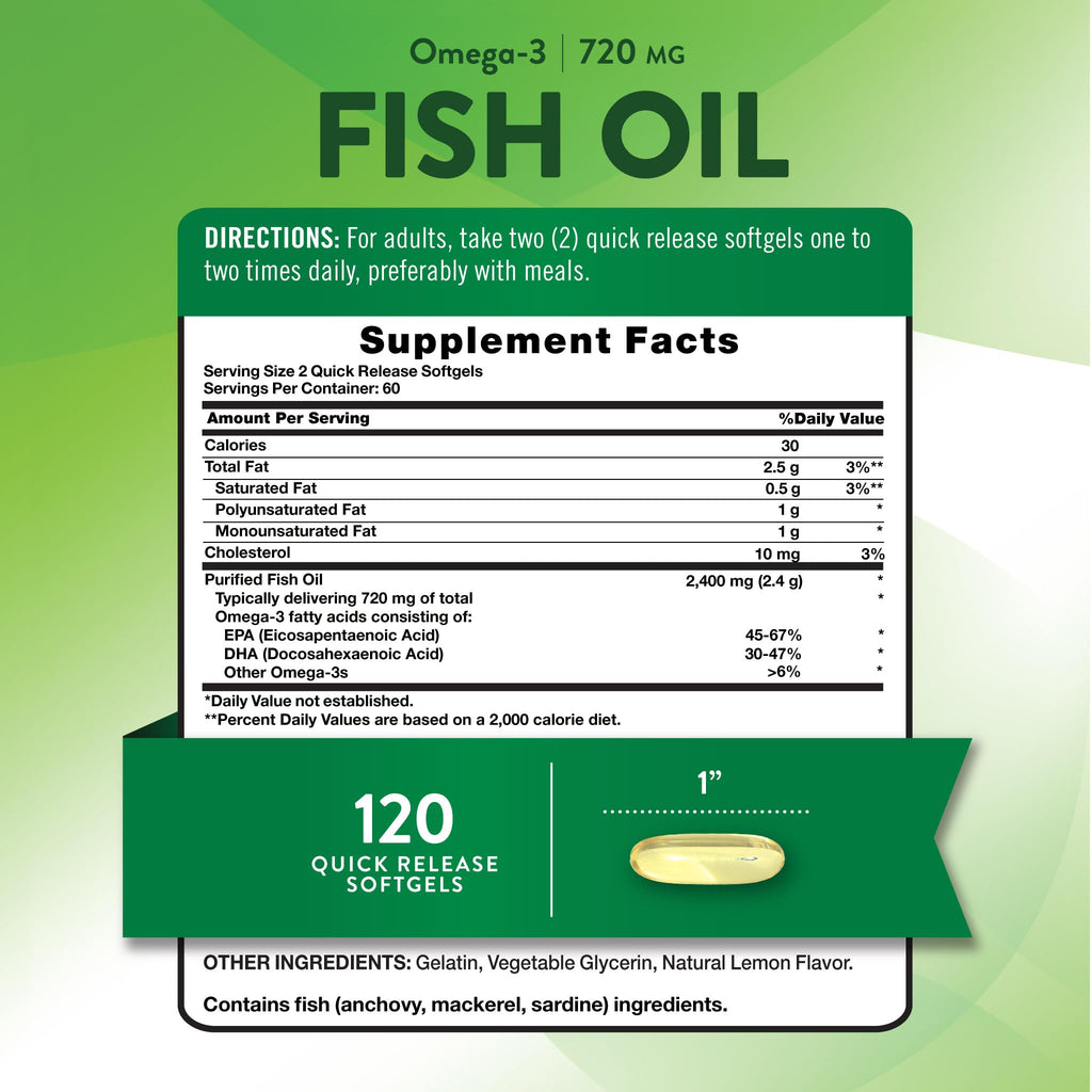 Fish Oil 2400mg 120 Softgels L45588