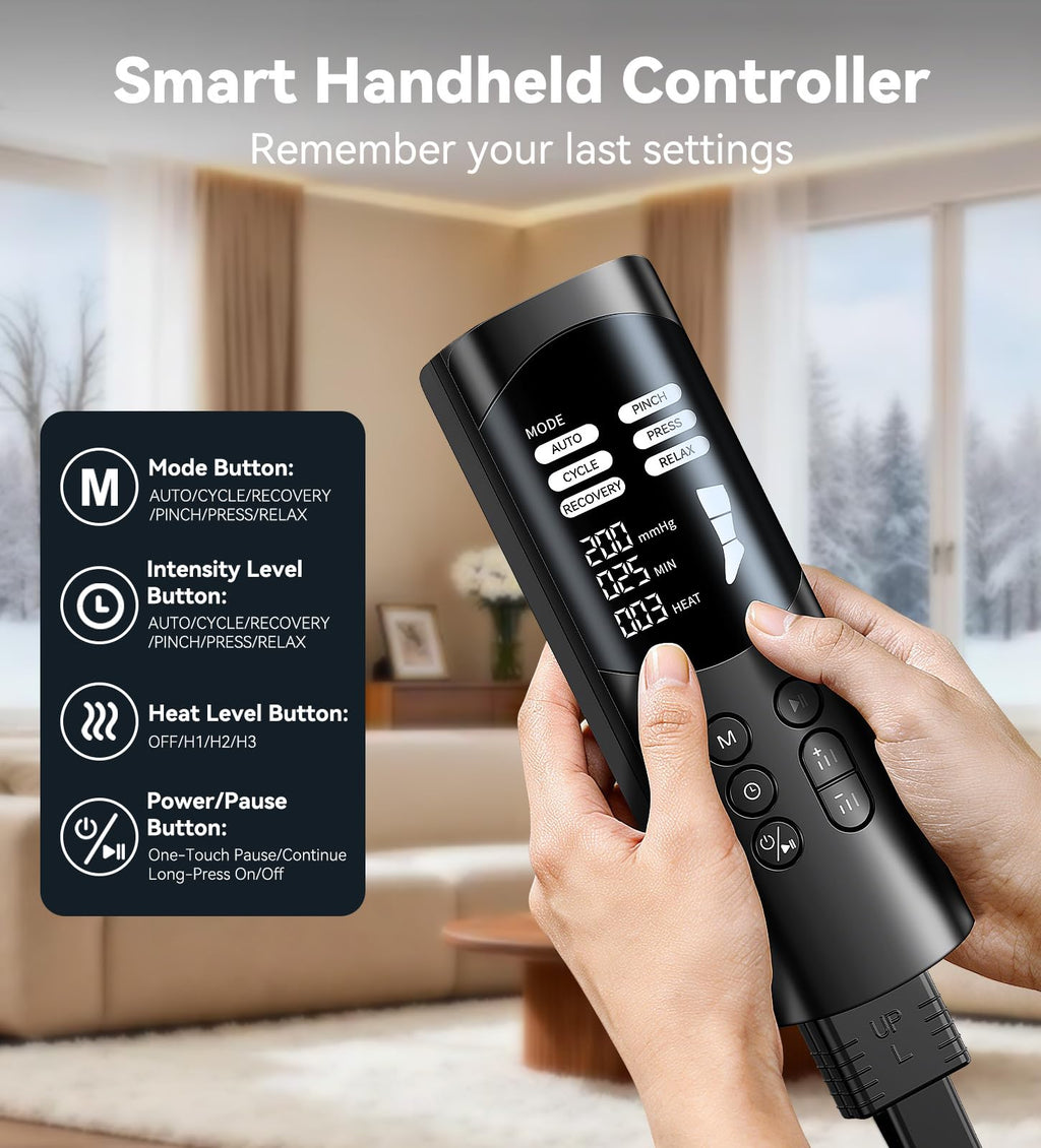 Leg Compression Massager with 3-Zone Heat V3675