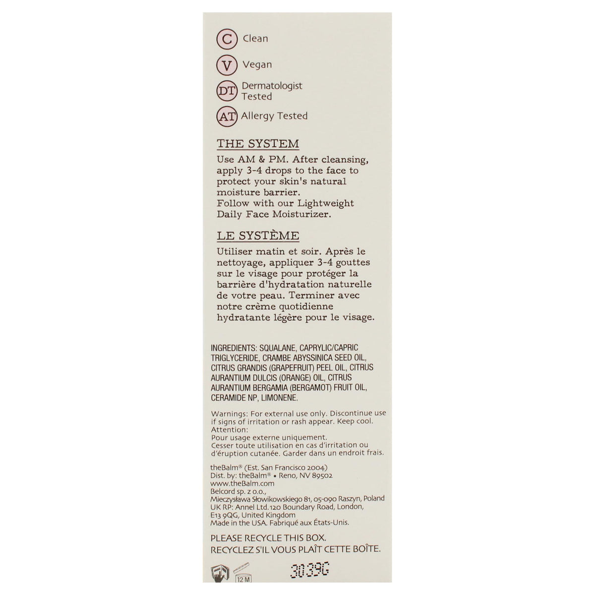 Face Oil 1 oz I117080
