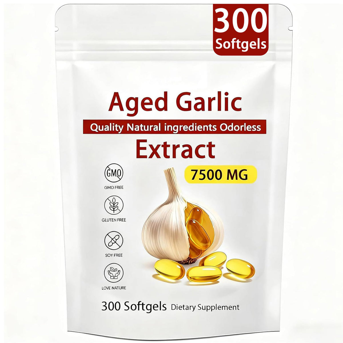 300 Count Garlic Supplement Softgels B890553