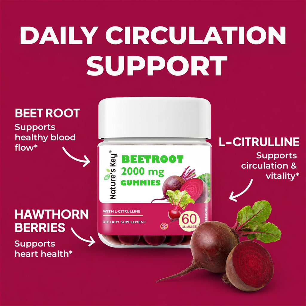 Beet Root Gummies 60 Count Vegan Non-GMO Gluten Free J7983