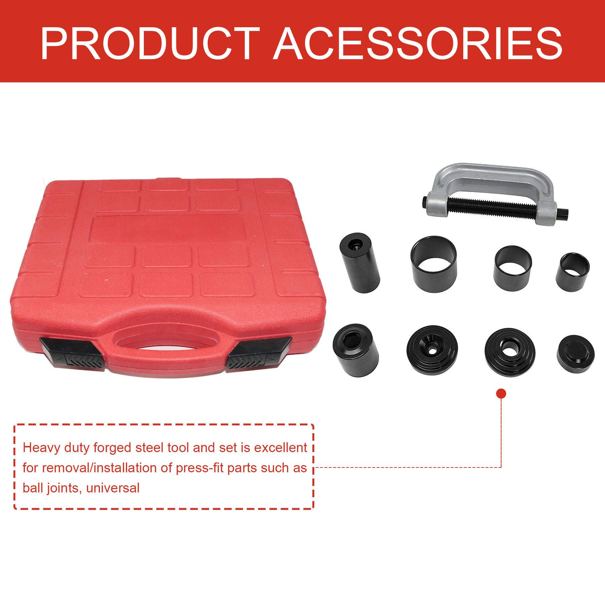 Heavy Duty Ball Joint Press & U Joint Removal Tool Kit with 4x4 Adapters U1500
