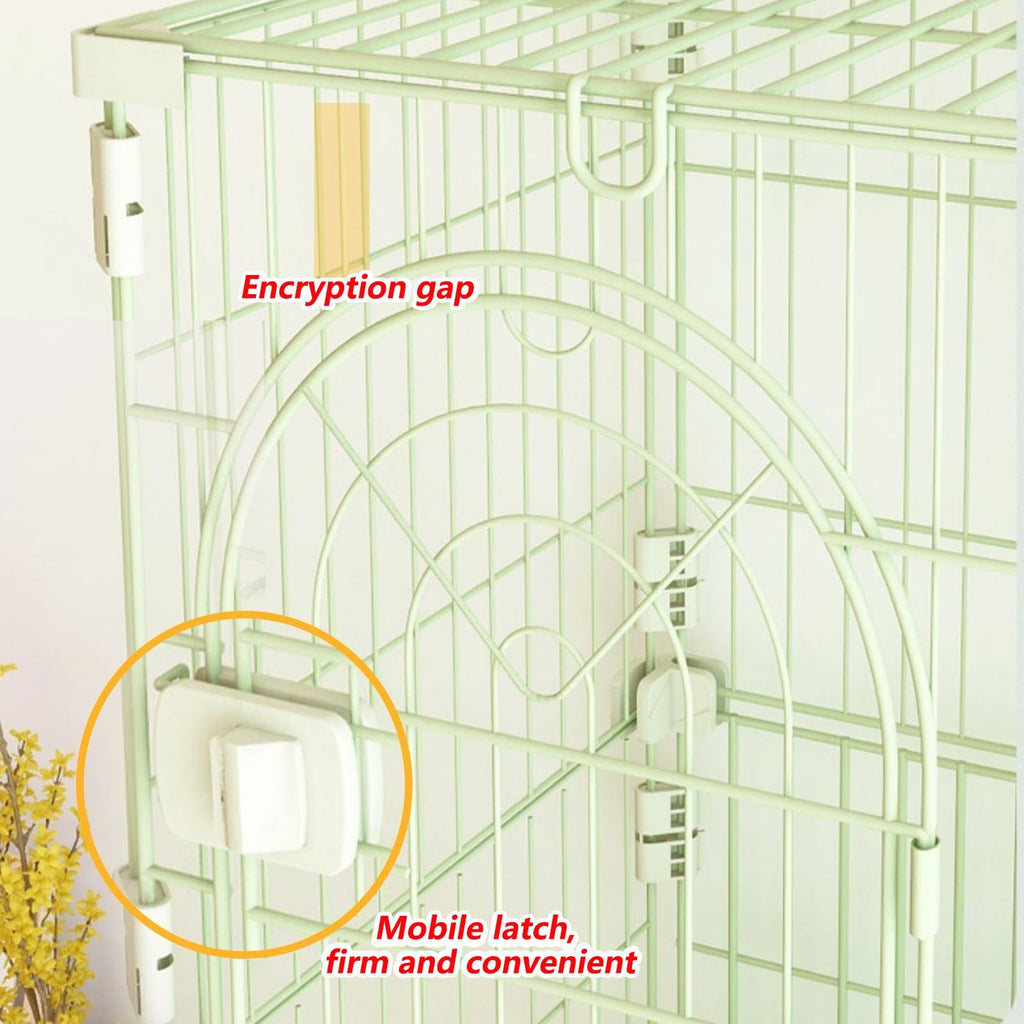 3/4-Tier Wire Cat Cage Playpen with Hammock and Platforms W9255