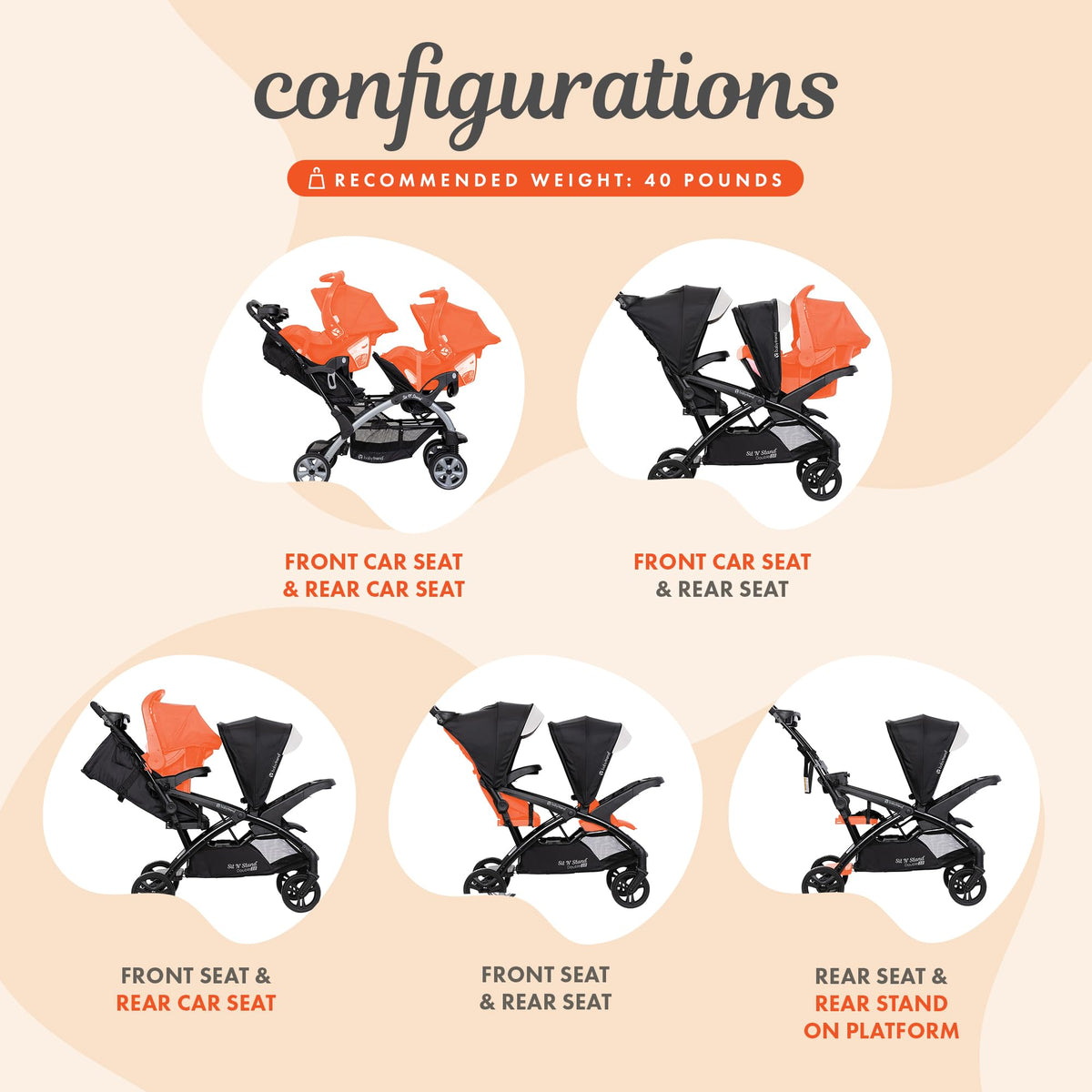 Double Stroller & 2 Car Seats Y3789