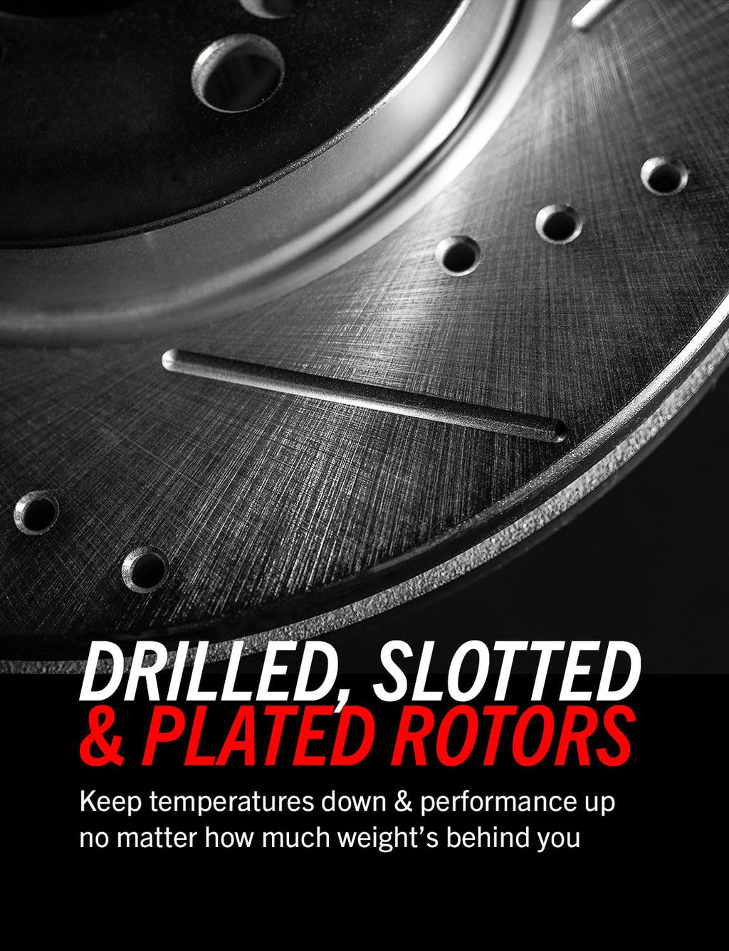 Front and Rear Drilled Slotted Brake Rotors and Carbon Fiber Ceramic Pads M9779