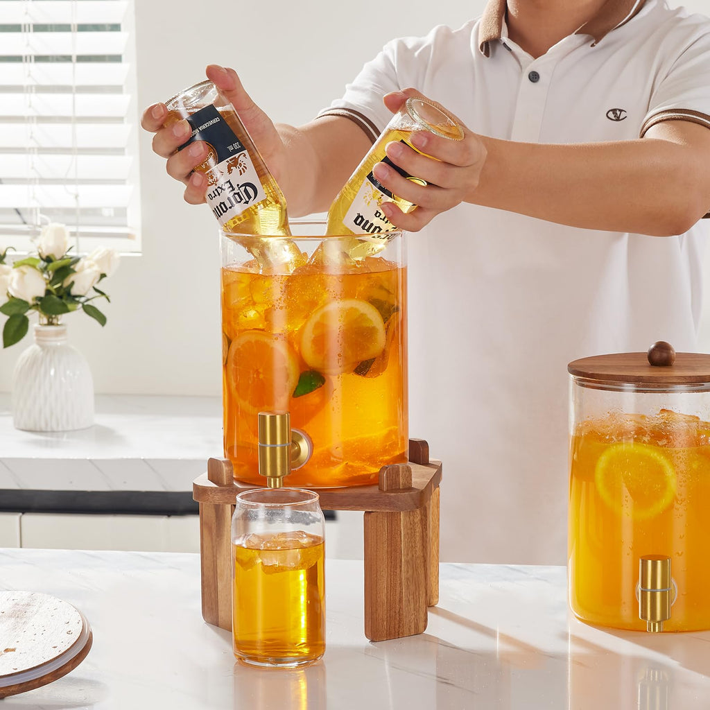 Glass Drink Dispenser with Stand F4042