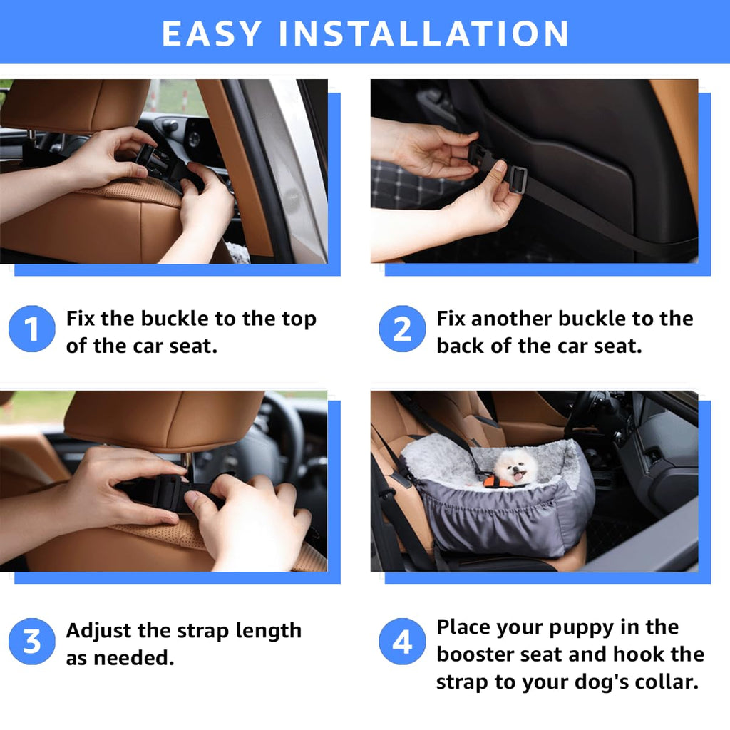 Washable Dog Car Seat with Storage Pockets Q88584