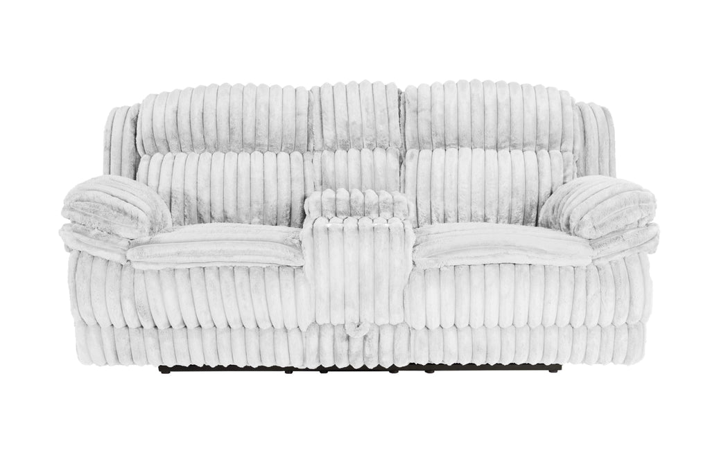 Light Gray Corduroy Manual Motion Loveseat O104883