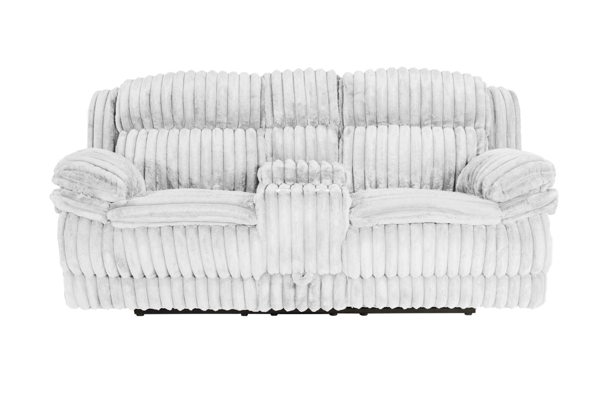 Light Gray Corduroy Manual Motion Loveseat O104883