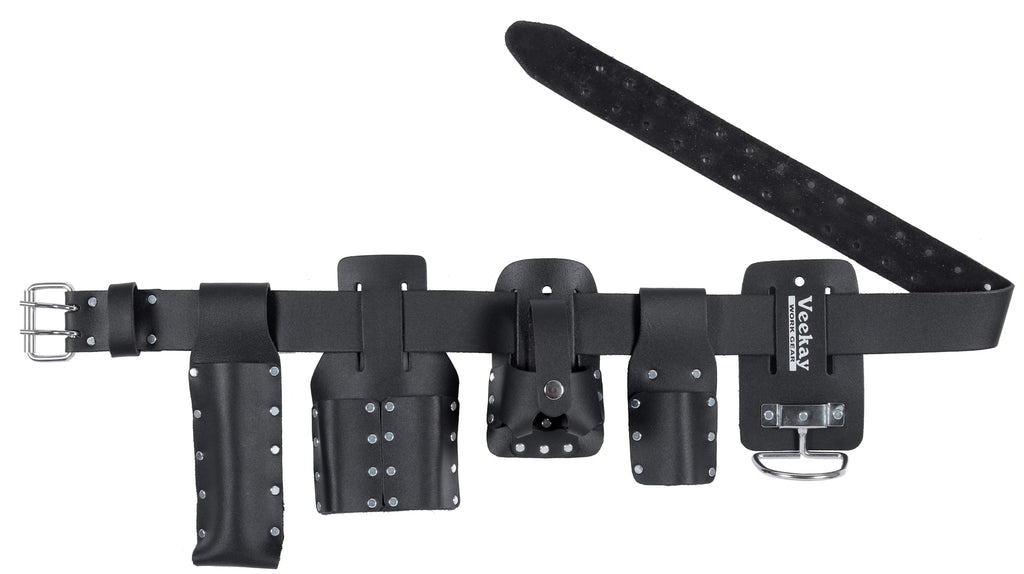 Black Leather 5-Piece Tool Belt Set I613759