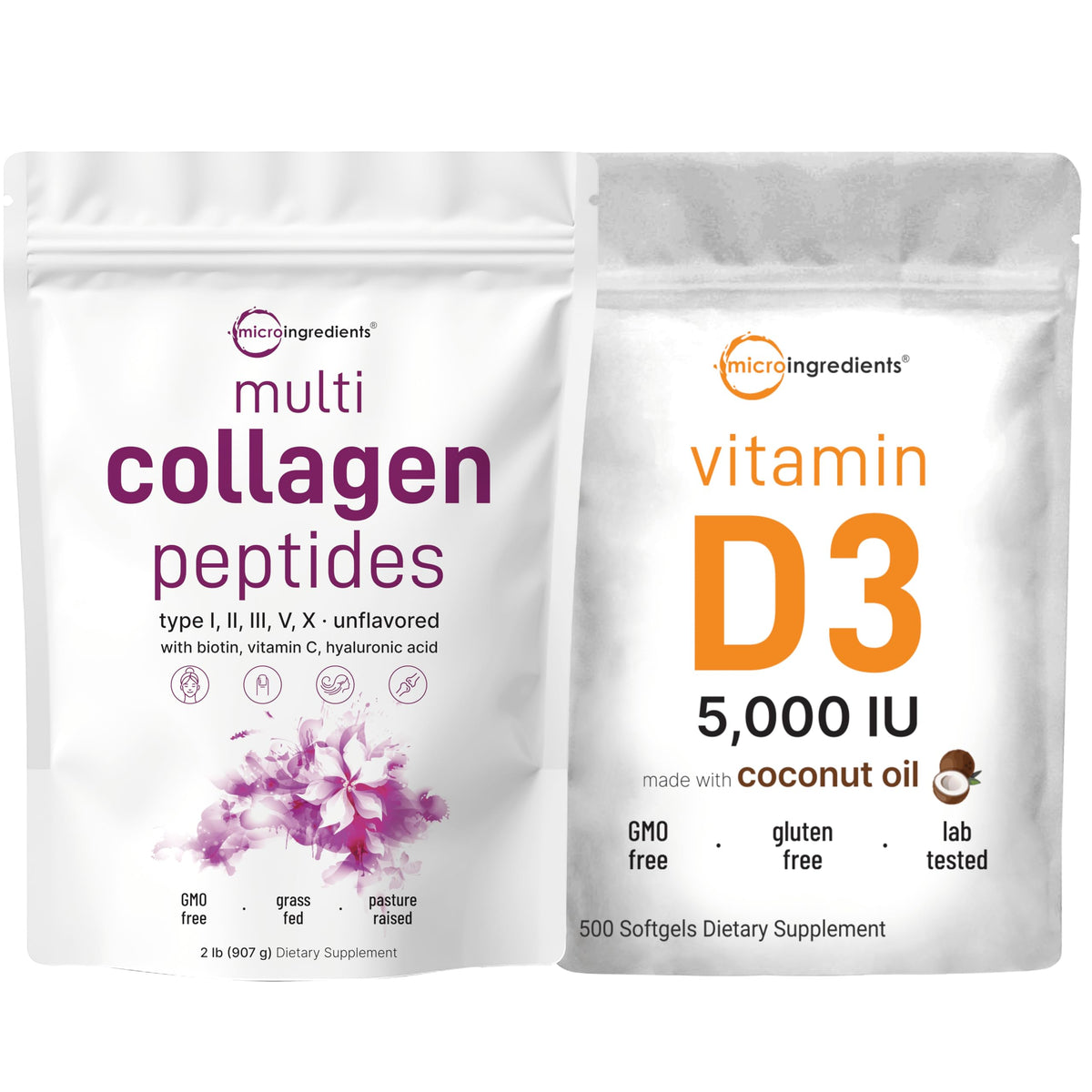 Multi Collagen Protein Powder & Vitamin D3 Bundle Pack I852