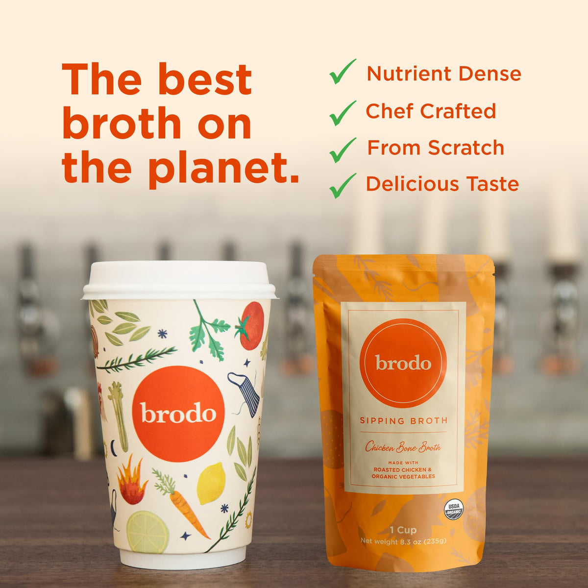 Organic Chicken & Beef Bone Broth 6x 8.3 oz Q76025