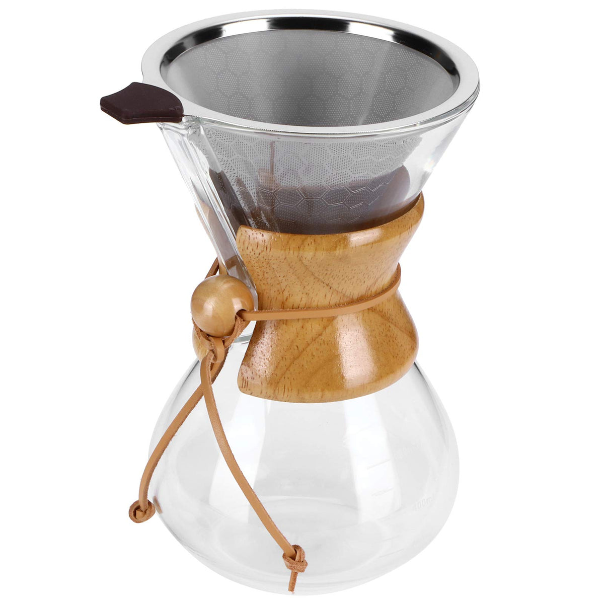 High Temp Glass Coffee Drip Pot with Reusable Filter 600ml S44858