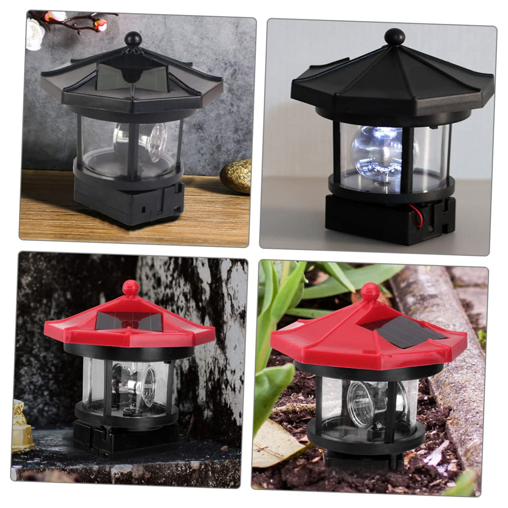 2pcs Solar Powered Rotatable Lighthouse Light Y177