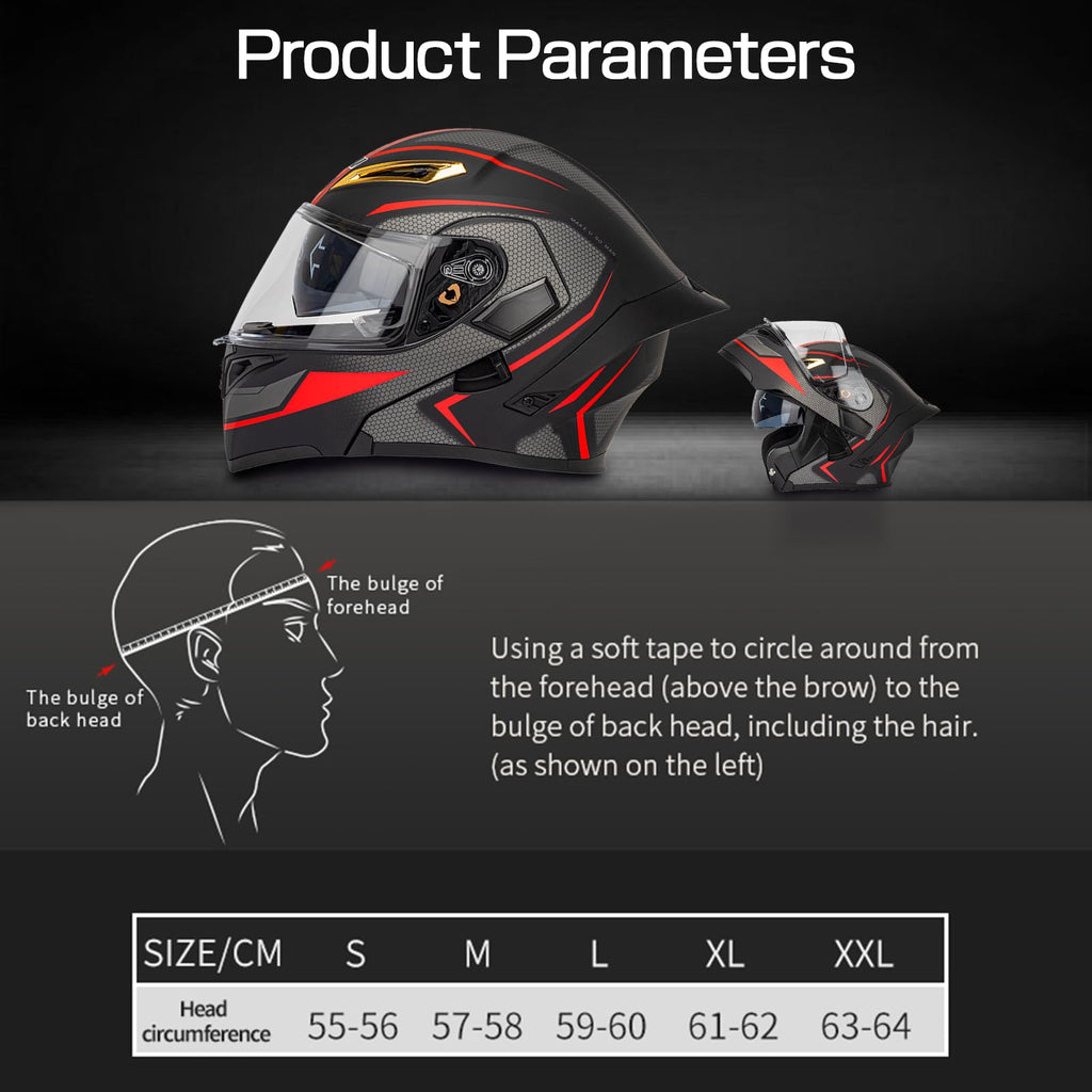 DOT Certified Flip Up Full Face Modular Motorcycle Helmet J7782