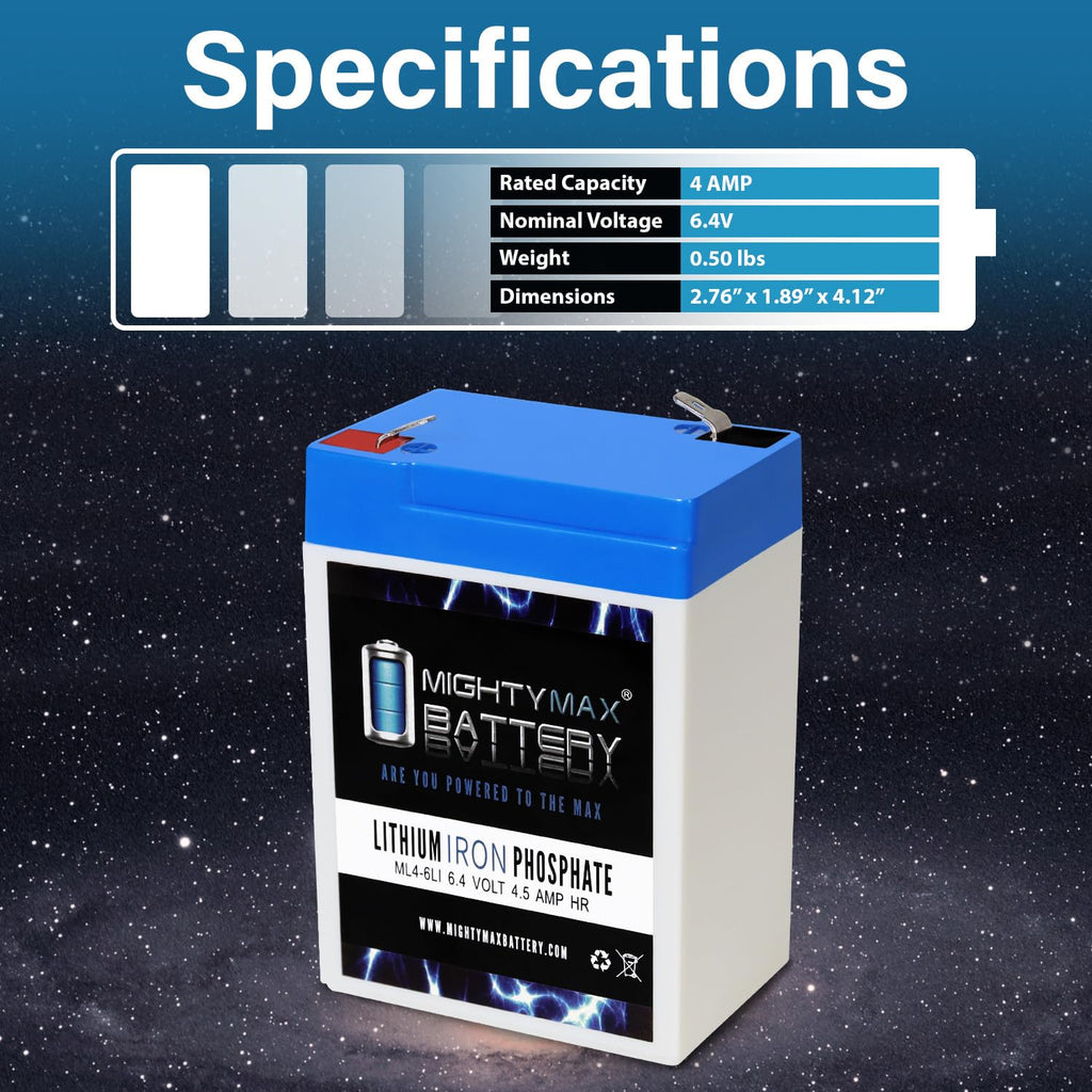 6V 4.5AH Lithium Replacement Battery K39183