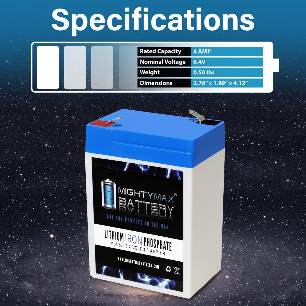 6V 4.5AH Lithium Replacement Battery K39183
