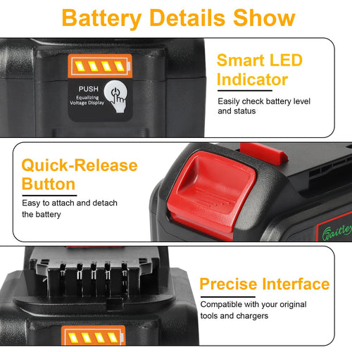 2 Pack 20V 6.0Ah Replacement Battery U5432