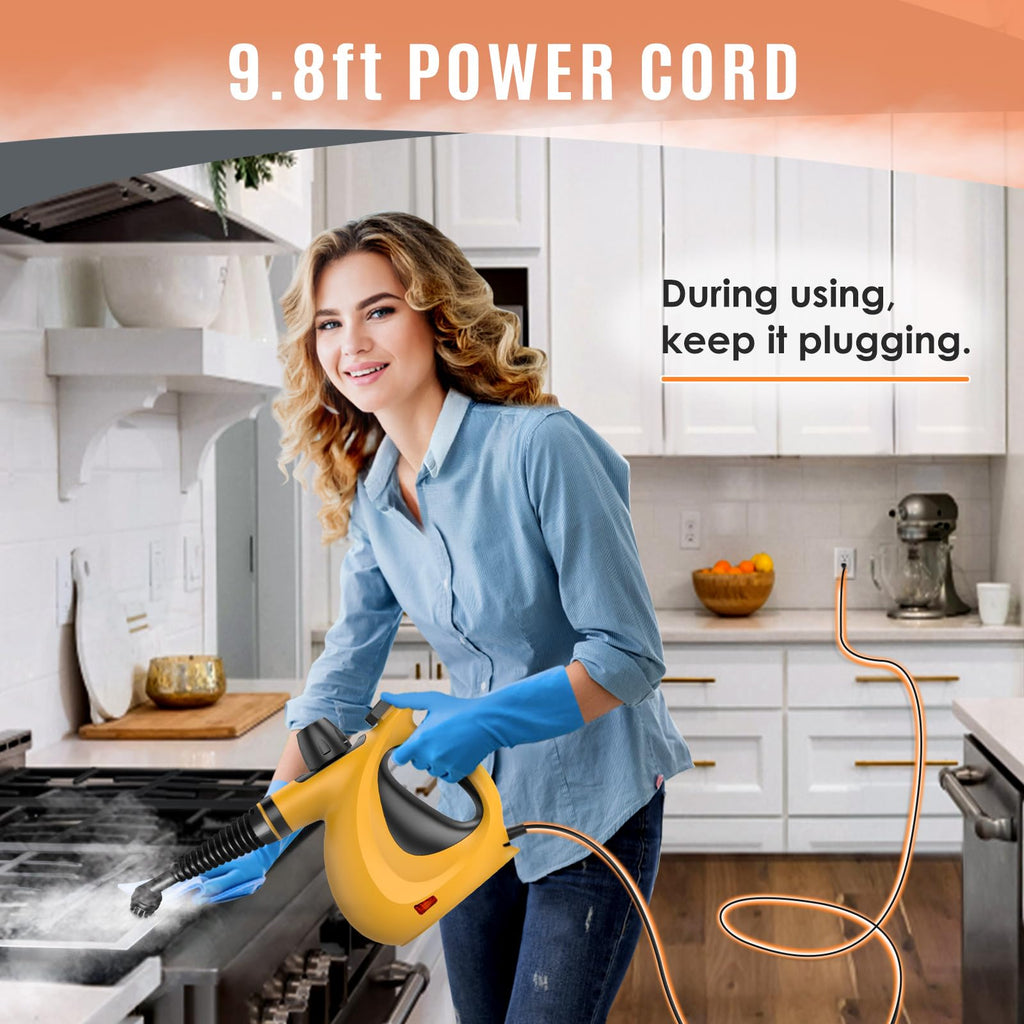 Pressurized Handheld Multi-Surface Natural Steam Cleaner with 12 pcs Accessories F449