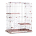 3/4-Tier Wire Cat Cage Playpen with Hammock and Platforms W9255
