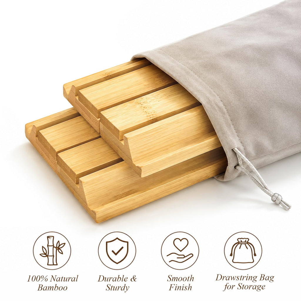 Bamboo Mahjong Racks with Pushers, Set of 4 F81285