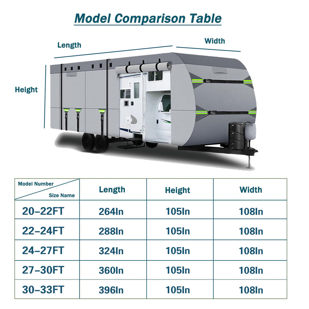 8 Layers Waterproof RV Cover 27'-30' E313
