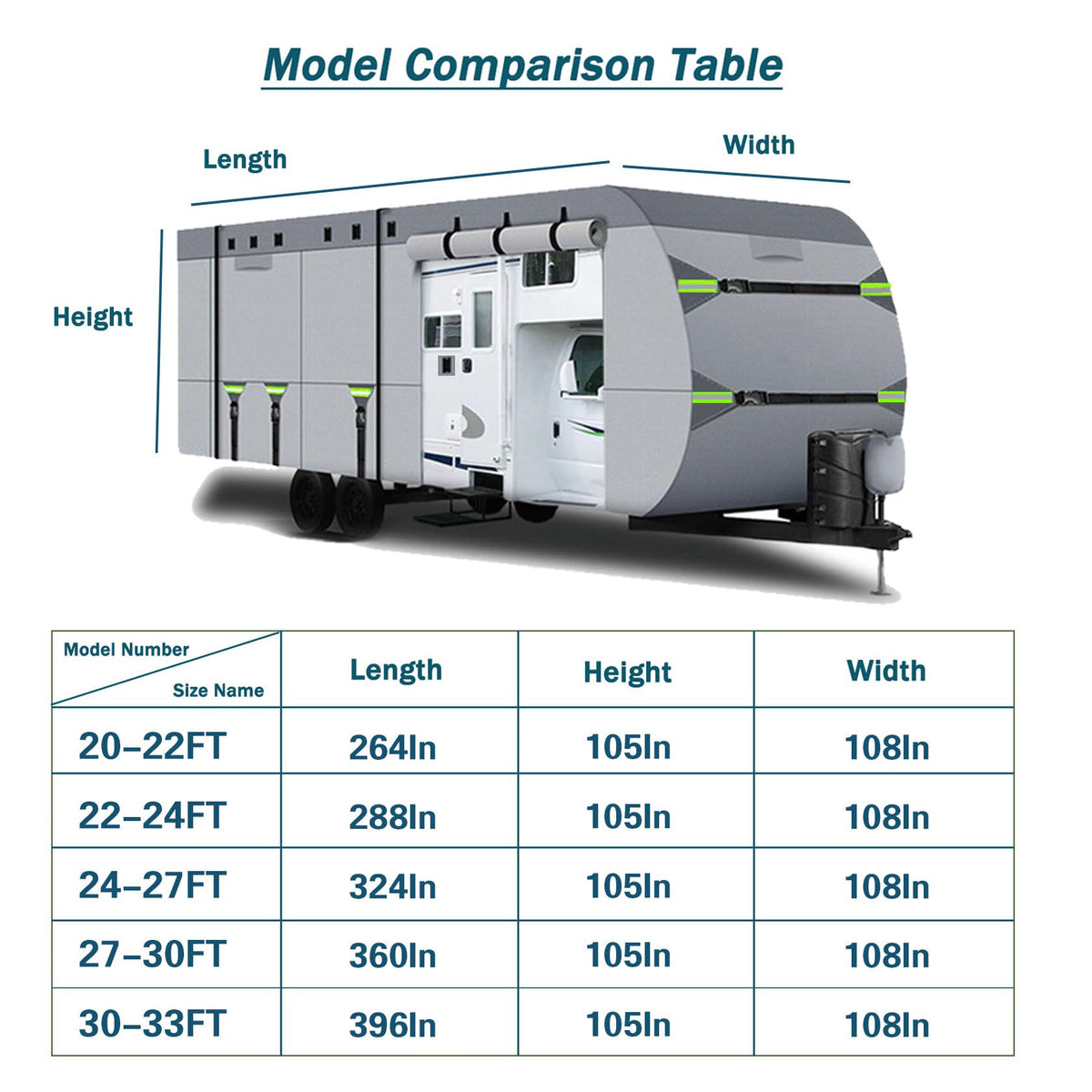 8 Layers Waterproof RV Cover 27'-30' E313