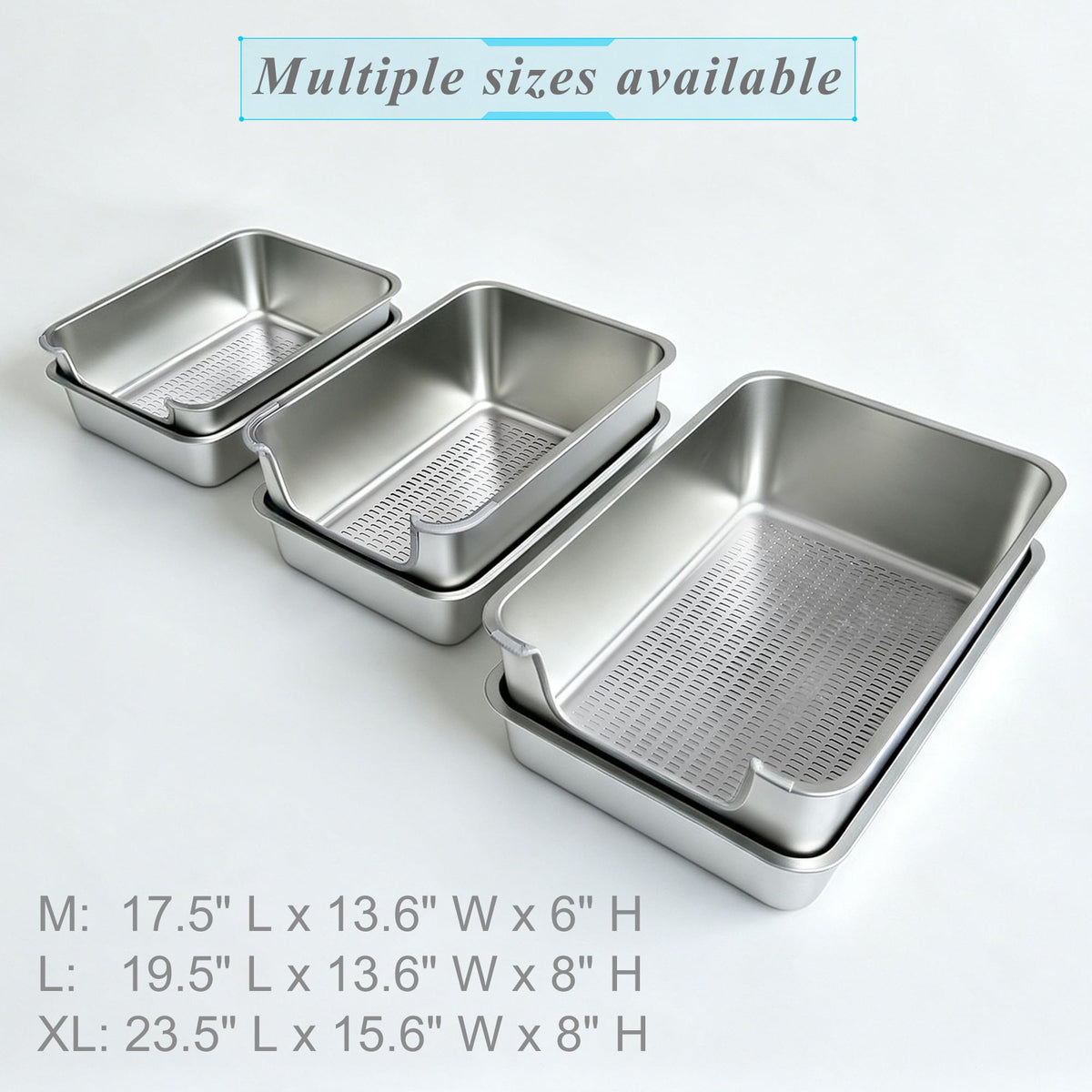 Stainless Steel Sifting Cat Litter Box H517545