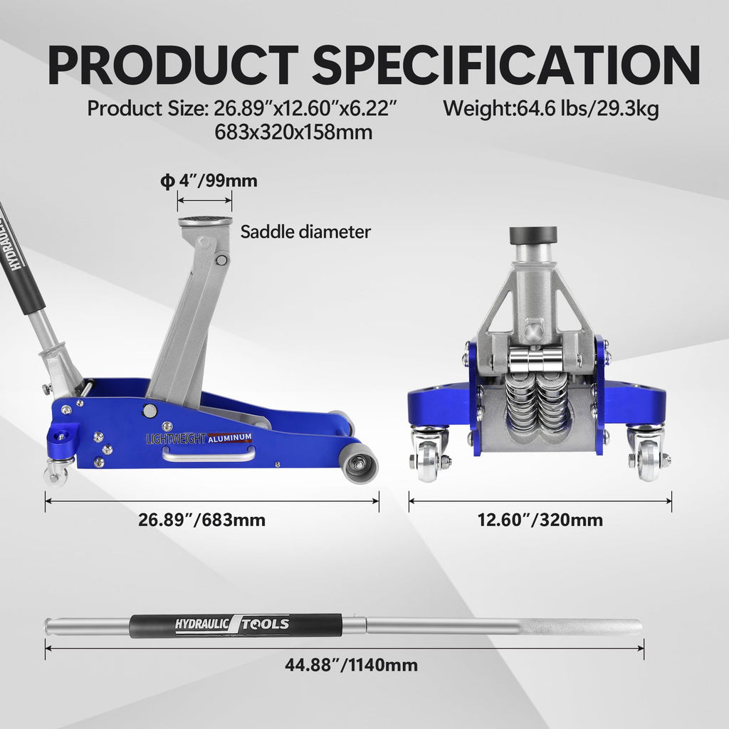 3 Ton Low Profile Aluminum and Steel Floor Jack O537704