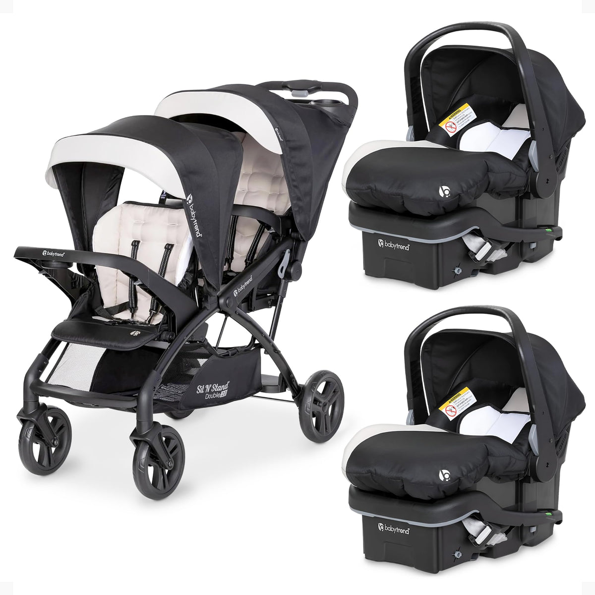Double Stroller & 2 Car Seats Y3789