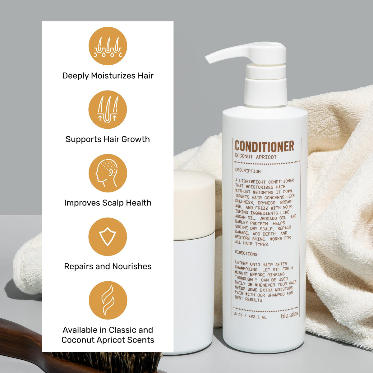 Shampoo and Conditioner Bundle Coconut Apricot 16 oz L521