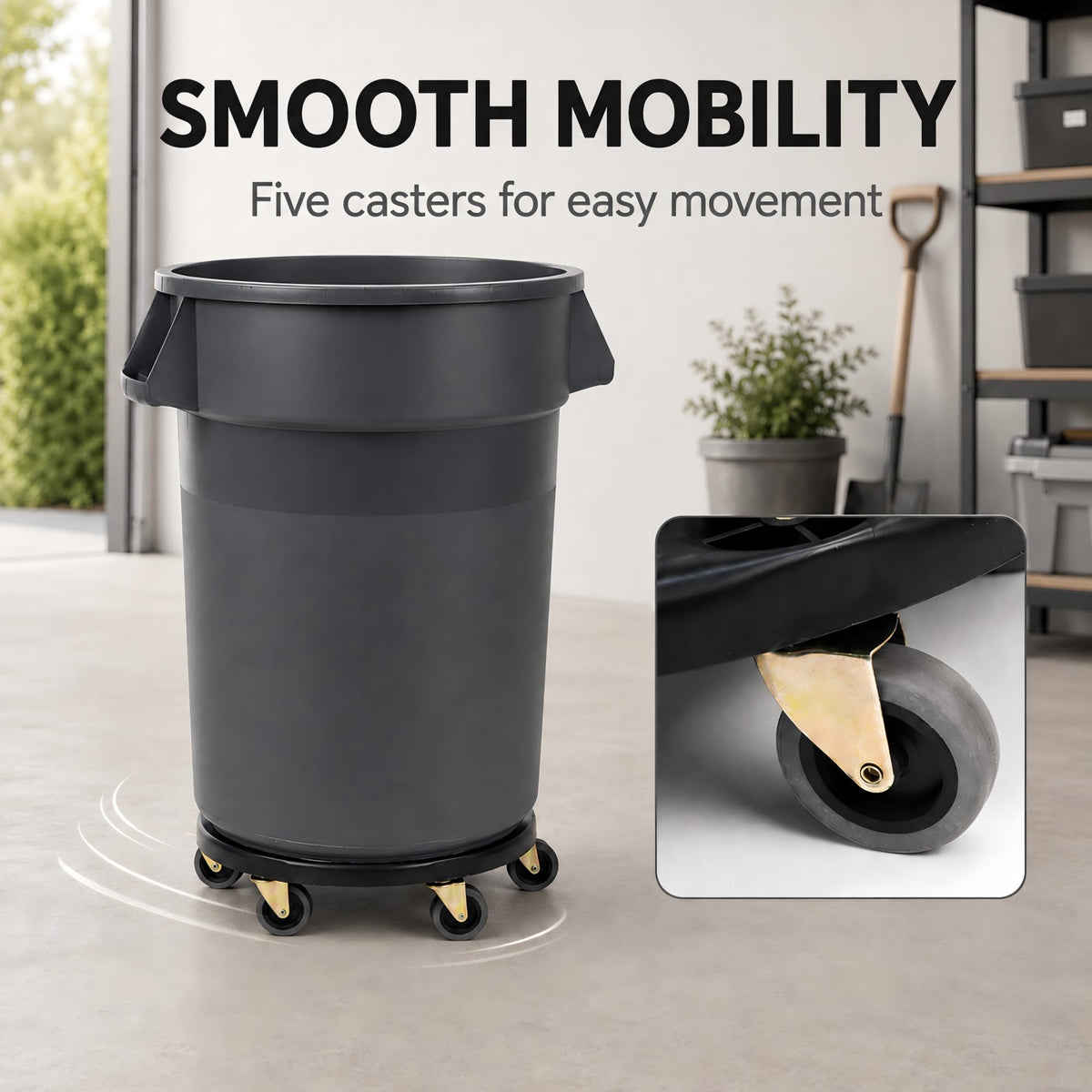 32 Gallon Trash Can with Wheels and Lid, 2 Pack B6665