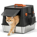 XL Enclosed Stainless Steel Cat Litter Box with Lid I759662
