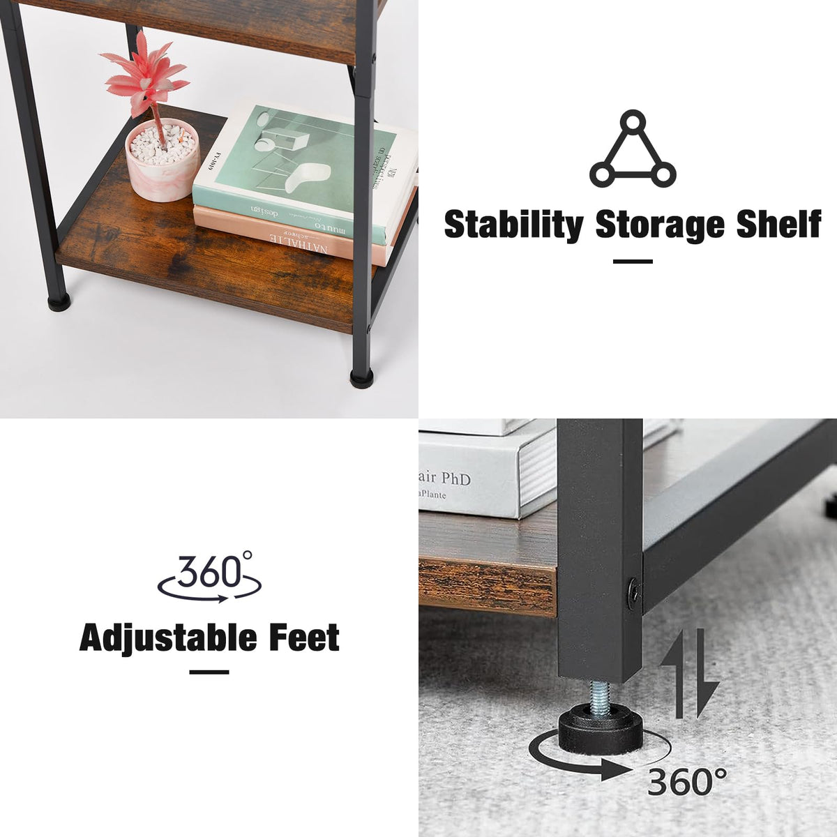 Tall End Table with Charging Station Y5598