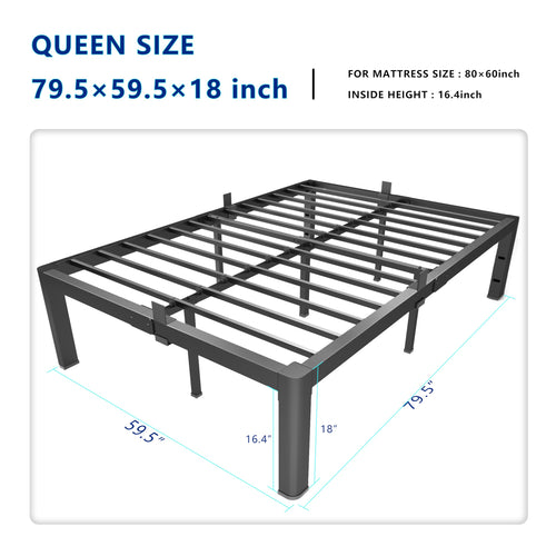 18 Inch Queen Heavy Duty Metal Platform Bed Frame F5137