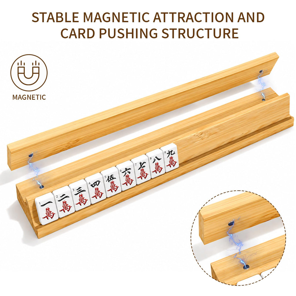 Bamboo Mahjong Racks with Pushers, Set of 4 F81285
